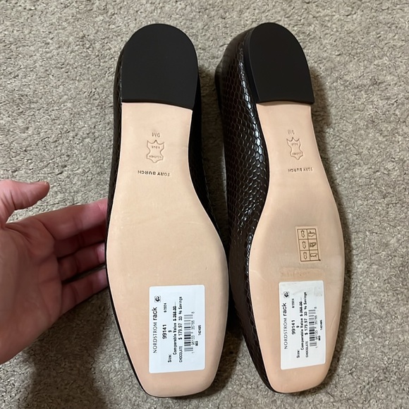 Tory Burch Georgia Ballet Shiny Snake Chocolate size 9 - Picture 9 of 11